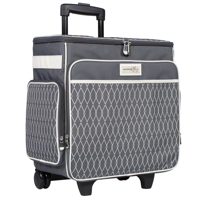 Everything Mary Grey & White Scrapbooking Rolling Tote & Reviews